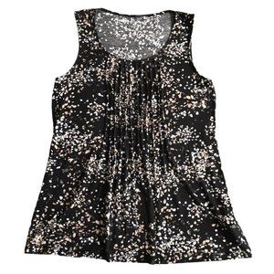 Croft&Barrow Print Pleated Tank Top